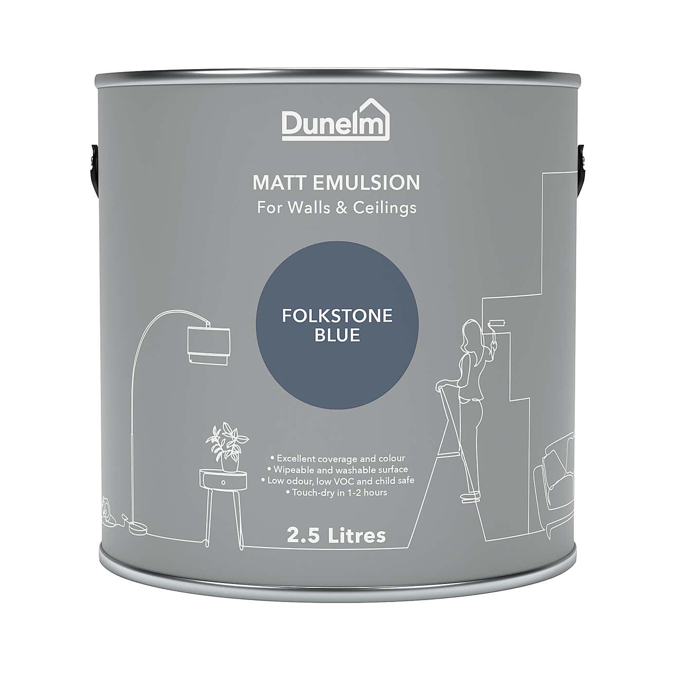 Dunelm Folkstone Blue Matt Emulsion Paint