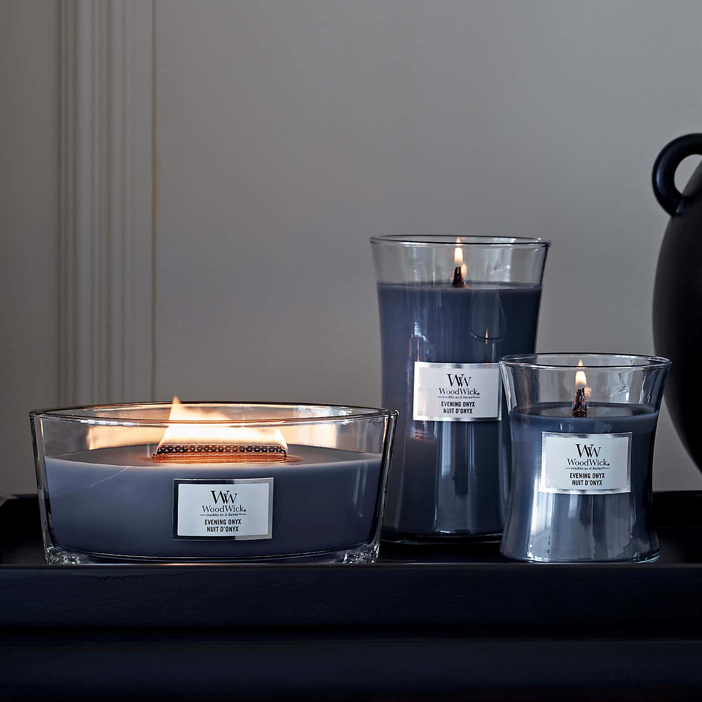 Woodwick Evening Onyx Ellipse Candle