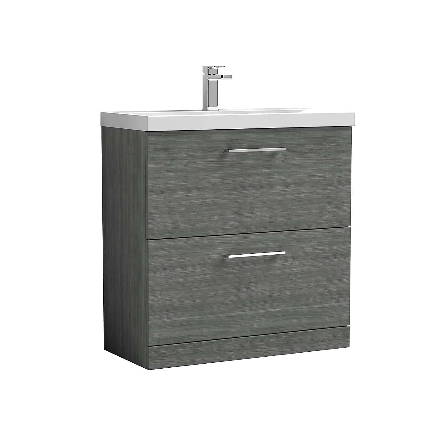 Arno Floor Standing 2 Drawer Vanity Unit with Basin