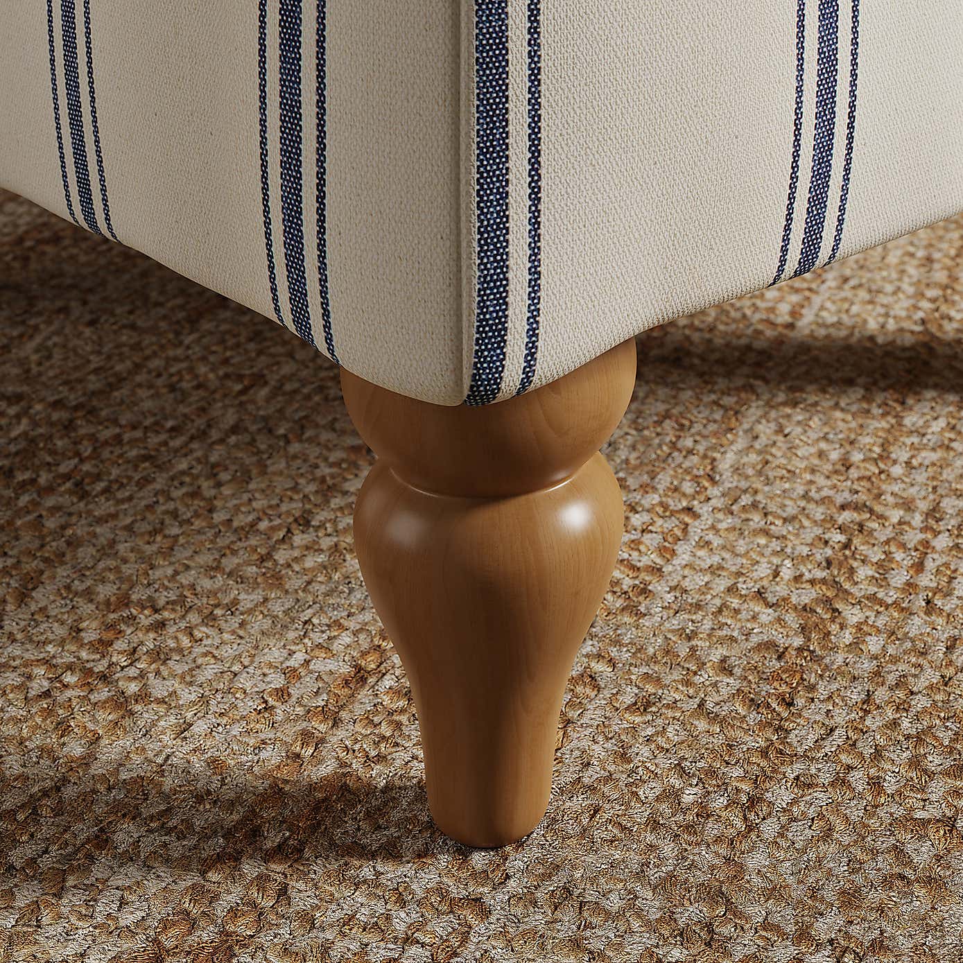 Oswald Stripe Storage Footstool
