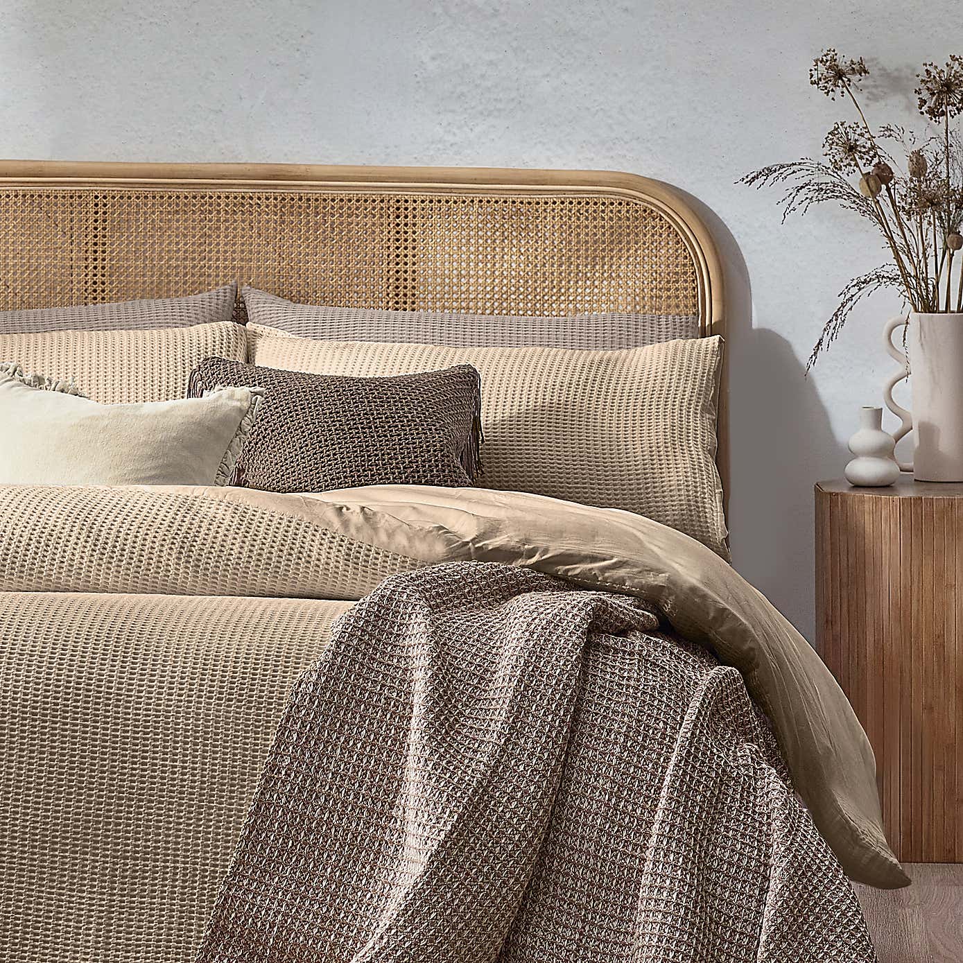 Yard Chunky Waffle Duvet Cover and Pillowcase Set