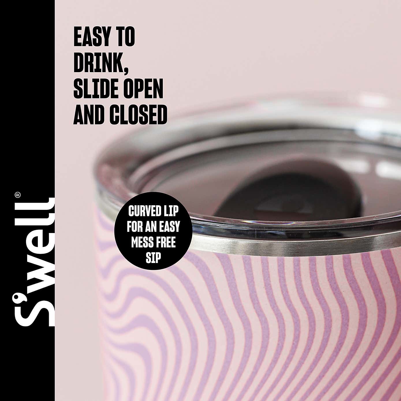 S'well Thermal Insulated Metal Travel Mug with Sipper Lid