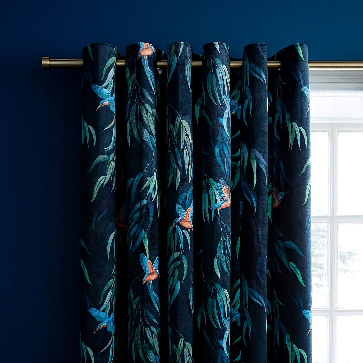 Natural History Museum Kingfisher Eyelet Curtains