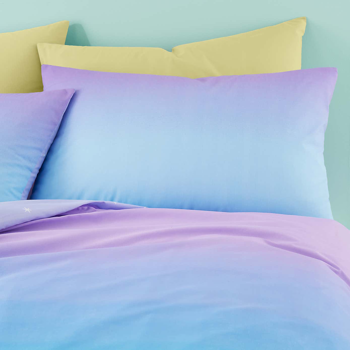 Bright Rainbow Ombre Reversible Duvet Cover and Pillowcase Set