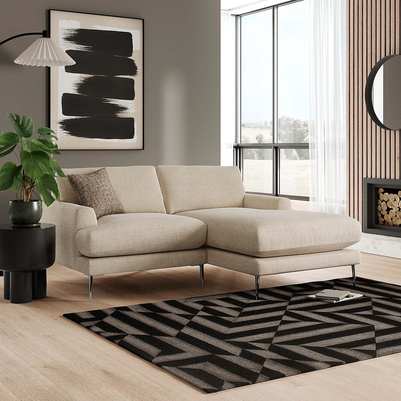 Lawson Chunky Tonal Weave Corner Chaise Sofa