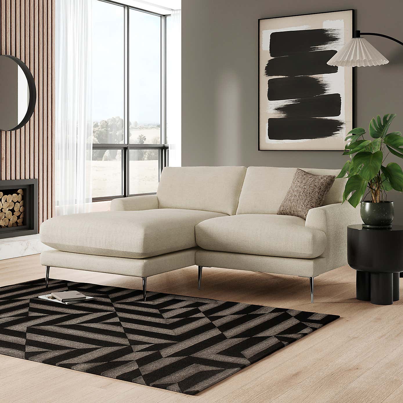 Lawson Chunky Tonal Weave Corner Chaise Sofa