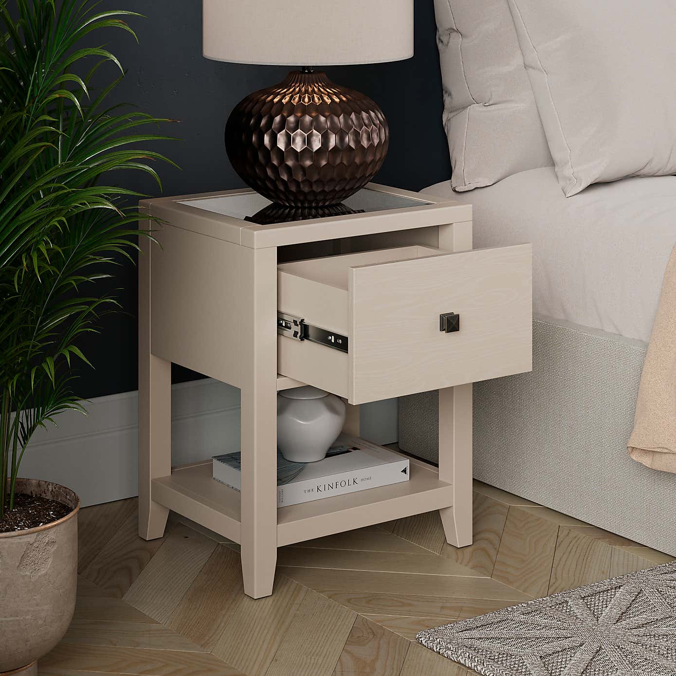 Luxe 1 Drawer Slim Bedside Table