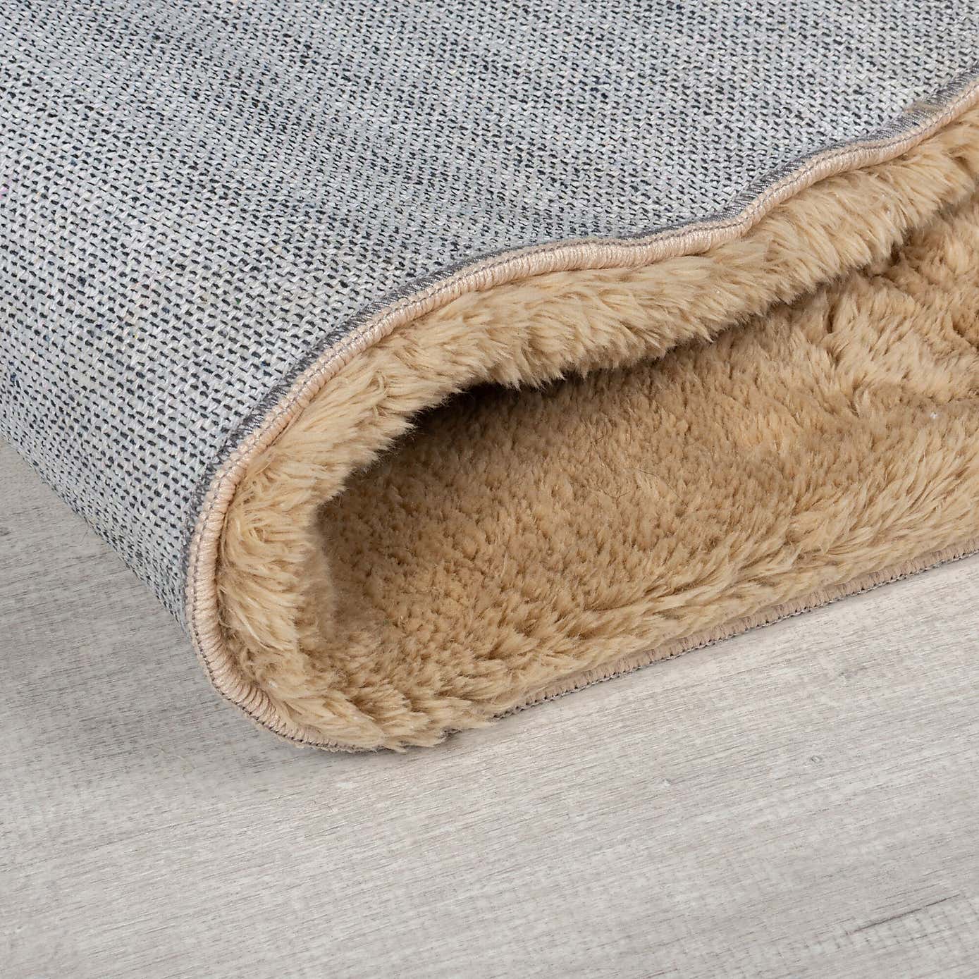 Faroe Wool Look Washable Faux Fur Rug