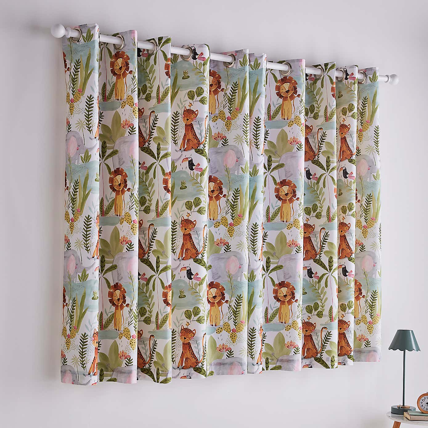 Jungle Friends Blackout Eyelet Curtains