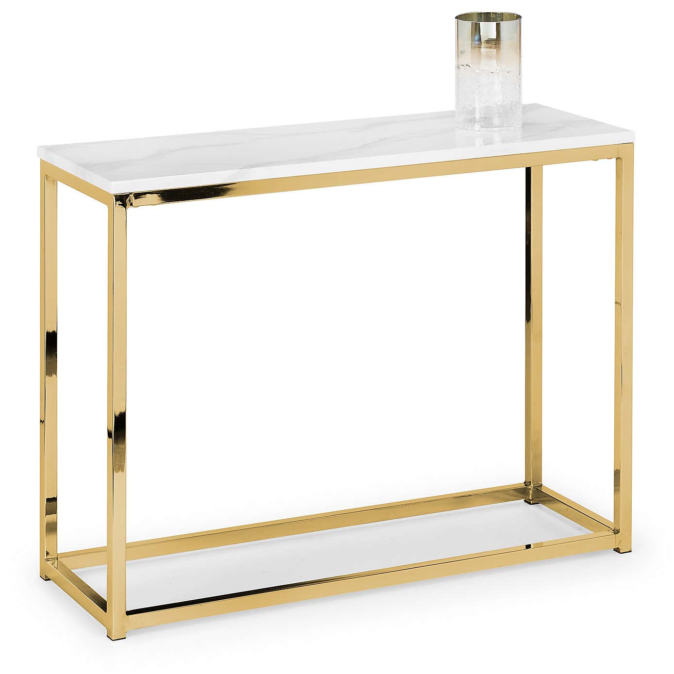 Scala Marble Effect Gold Console Table