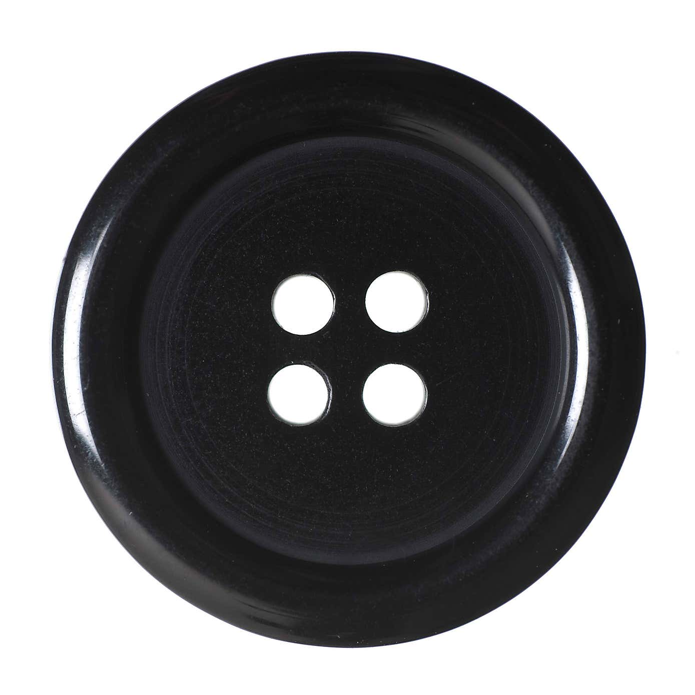 Black Round Rimmed Buttons 22.5mm Pack of 4