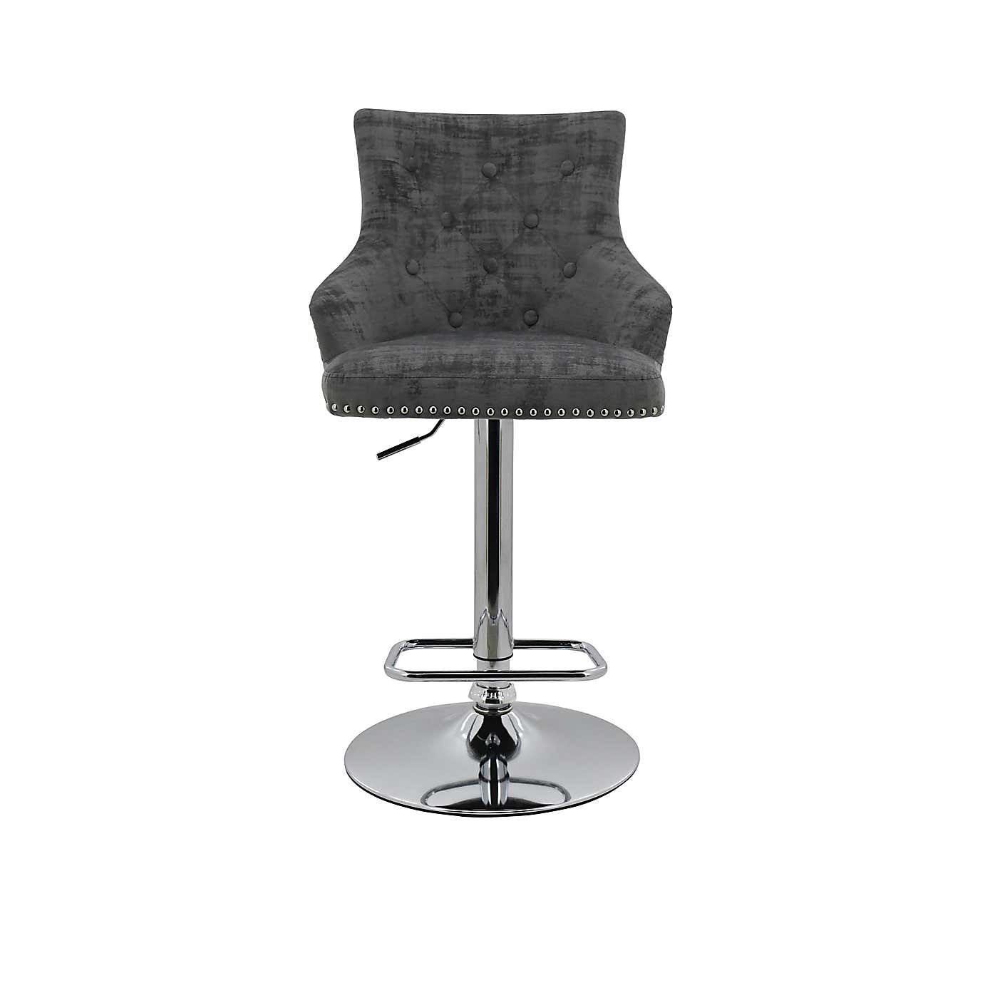 Selena Distressed Velvet Bar Stool