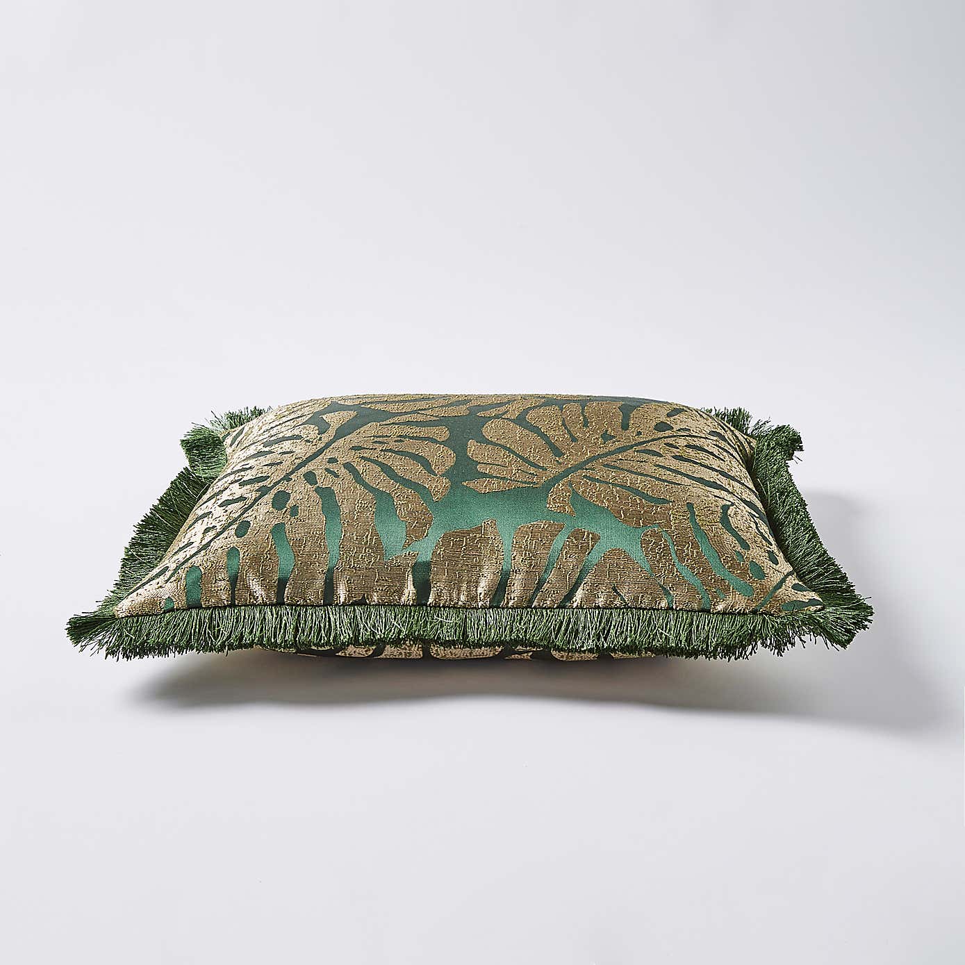 Luxe Jacquard Palm Cushion