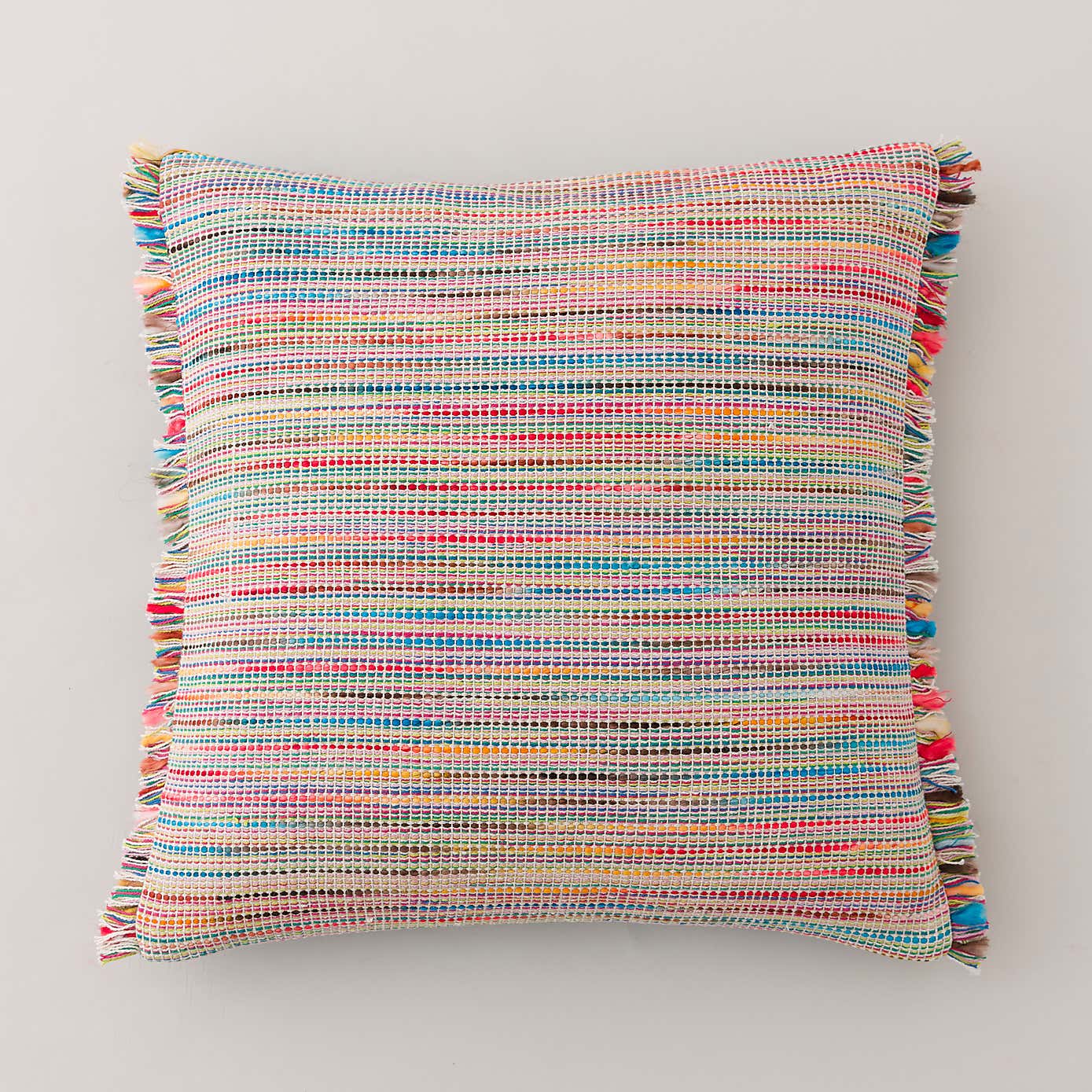 Ava Flat Weave Cotton Square Cushion