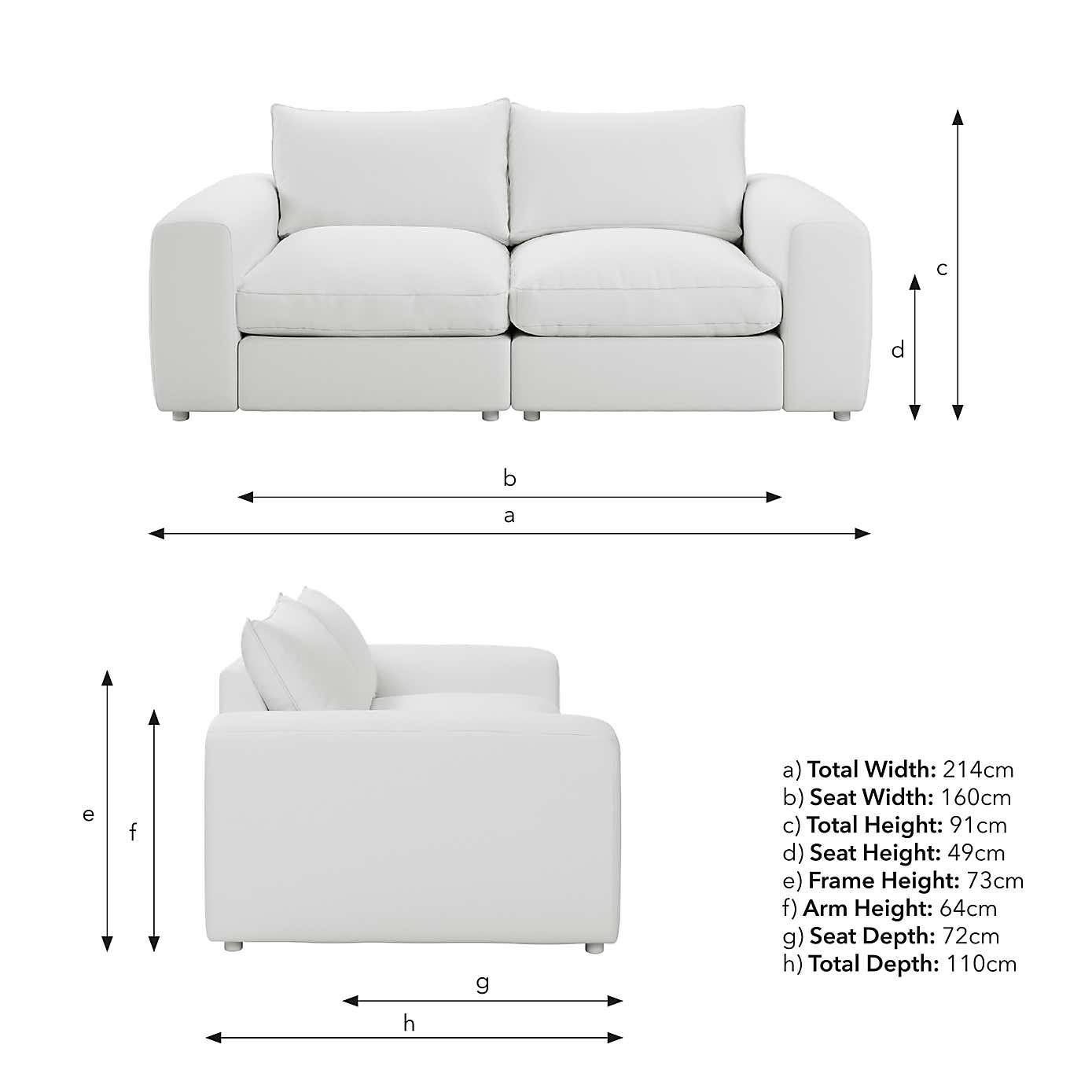 Austin Tonal Weave 4 Seater Sofa, Silver