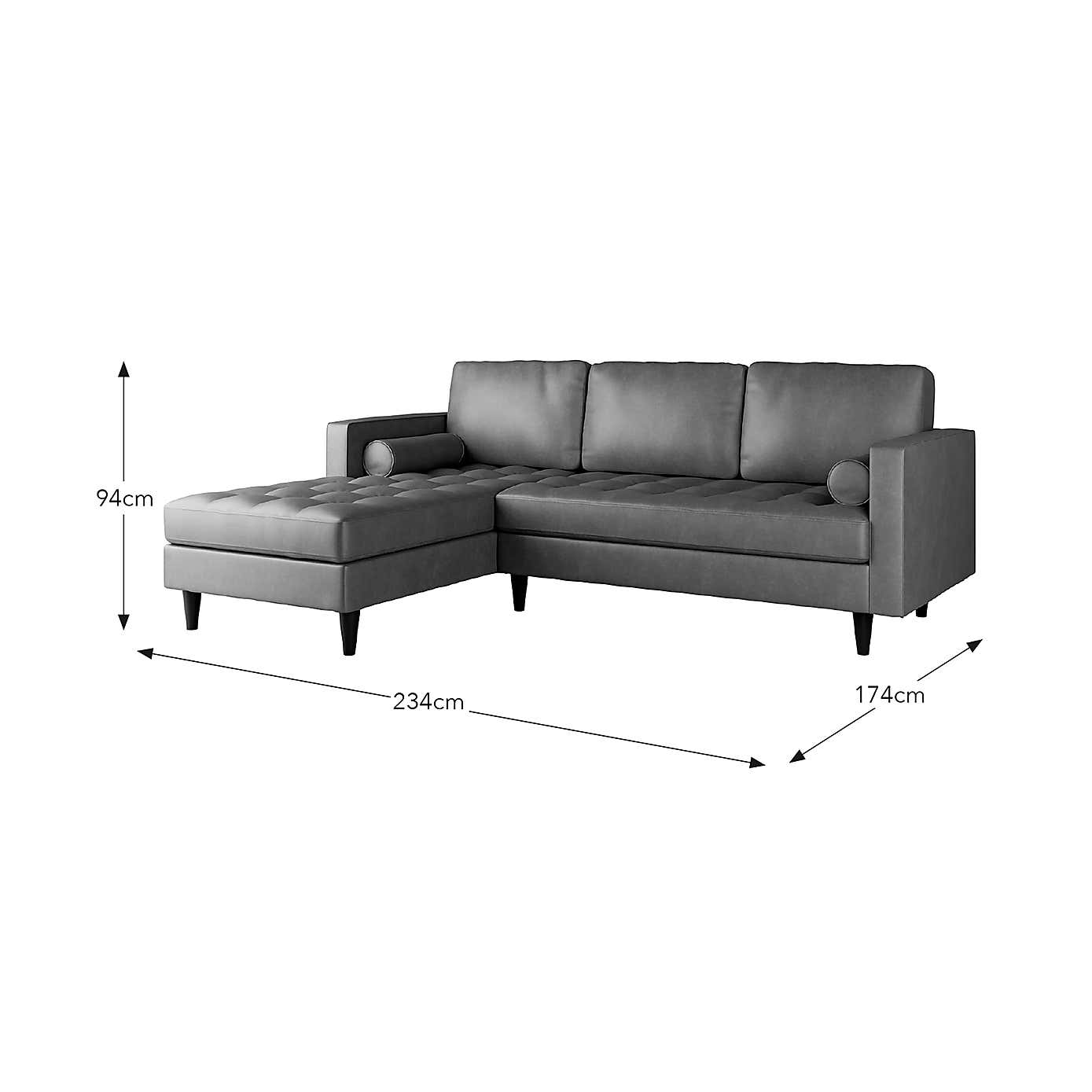 Zoe Faux Leather Left Hand Corner Sofa