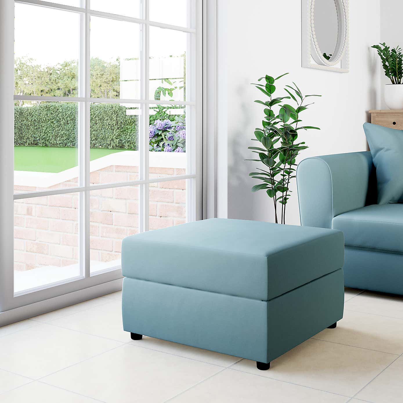 Square Opulent Velvet Storage Footstool