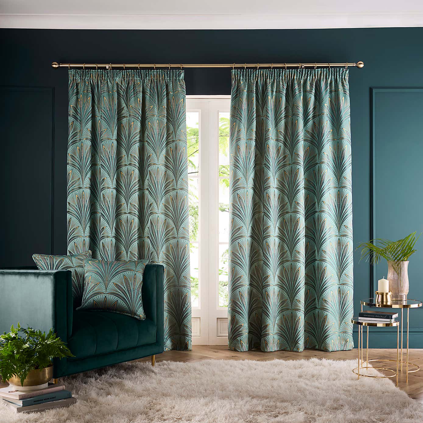 Nouveau Fan Eyelet Curtains