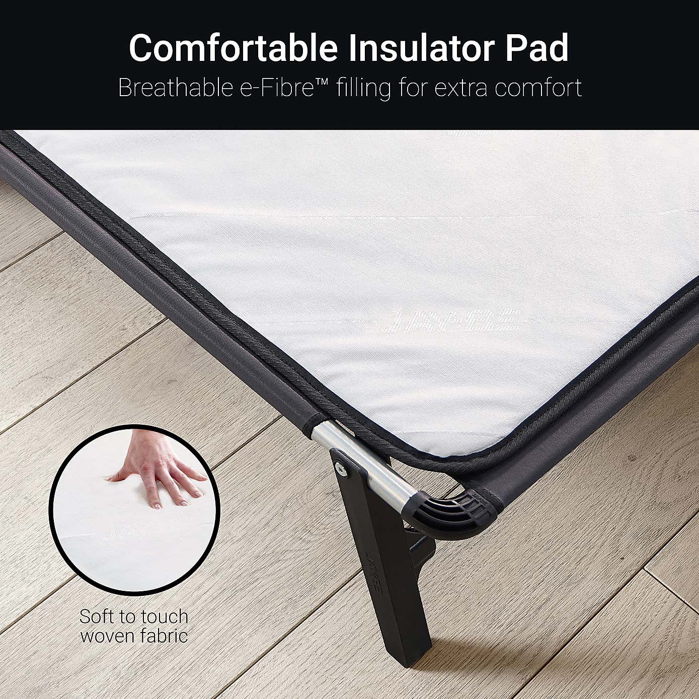 Jay-Be Lite Folding Bed with e-Fibre Insulator Mattress Pad