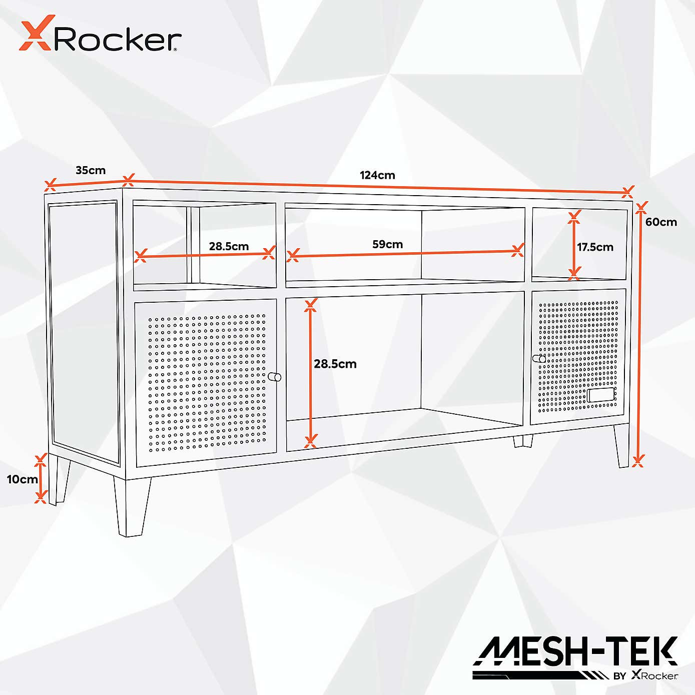 X Rocker Mesh Tek Media TV Unit for TVs up to 50"
