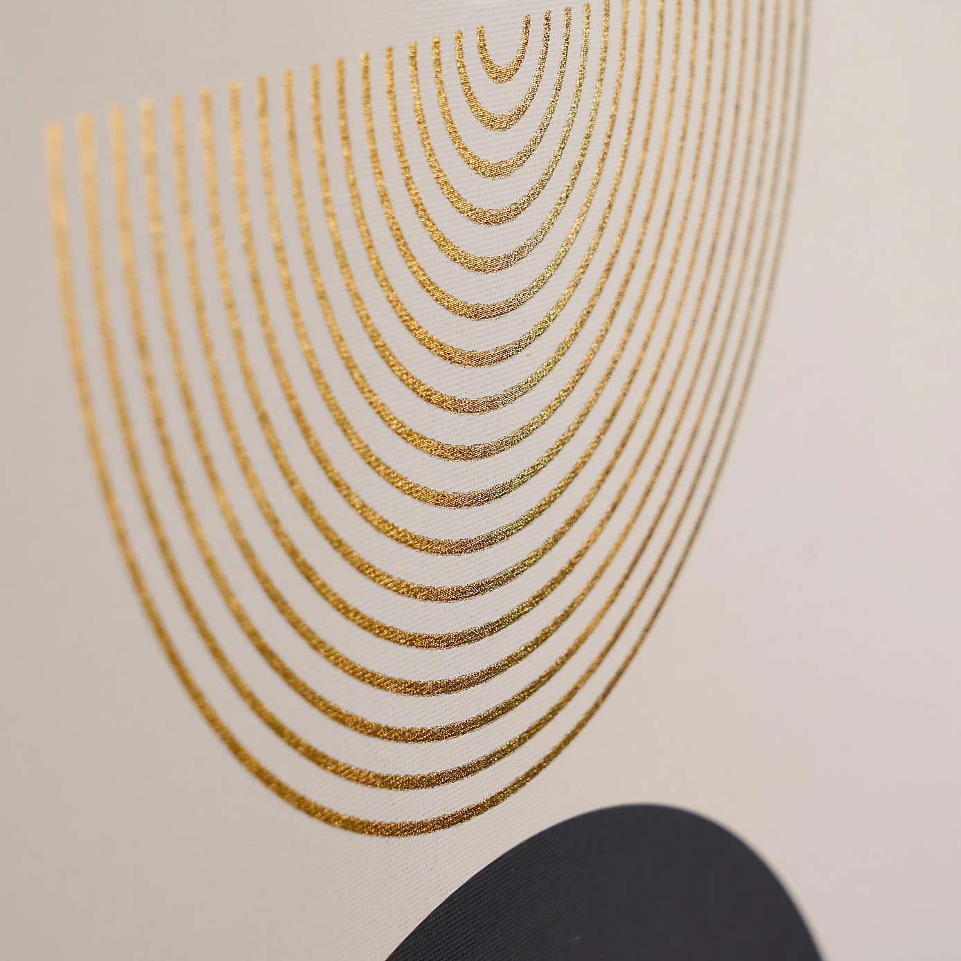 Art Deco Gold Detail Black Framed Print