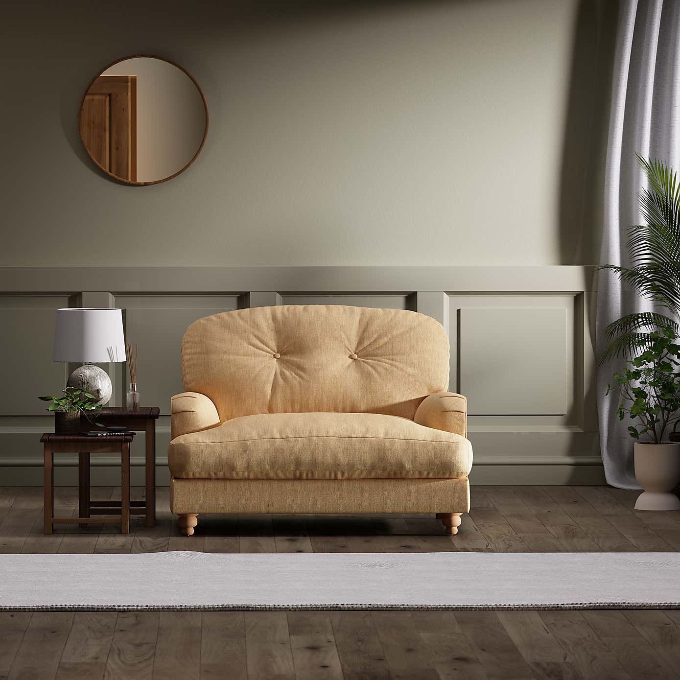 Martha Faux Linen Snuggle Chair