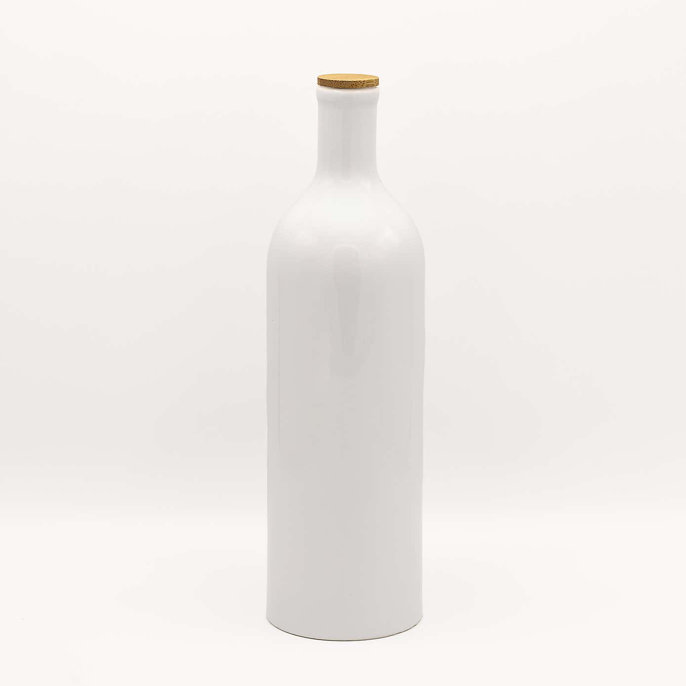 World Foods White Ceramic 900ml Oil Bottle