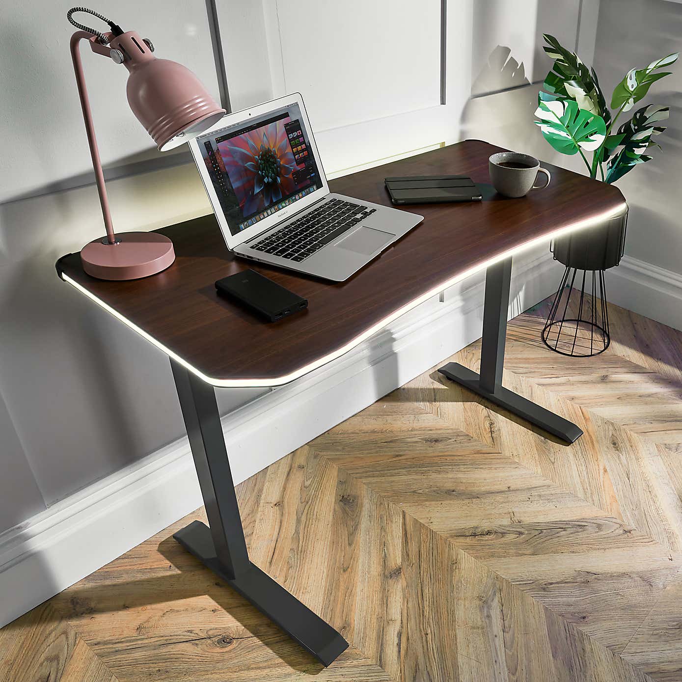 X Rocker Living Woodgrain Desk with Wireless Charging, 140x60cm