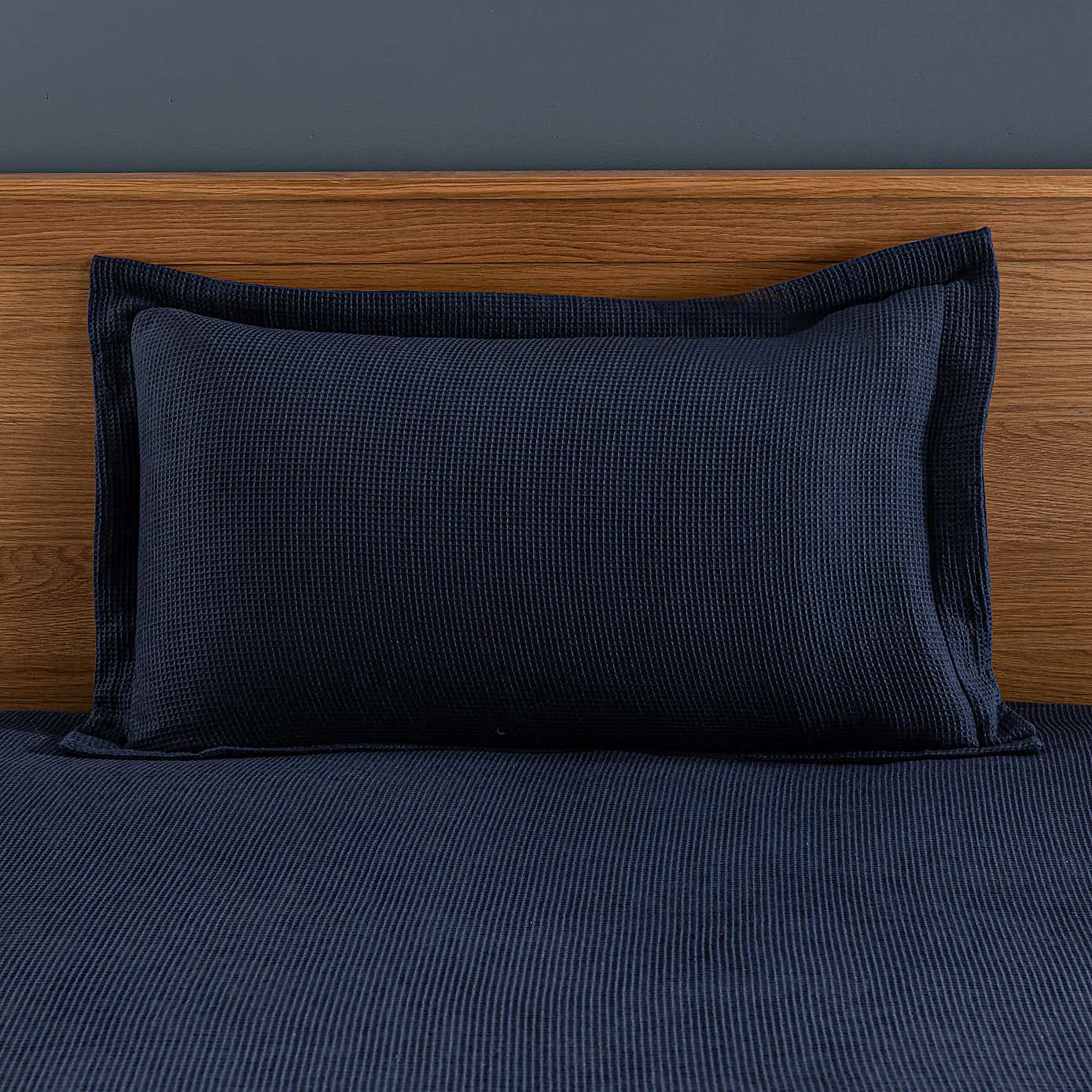 Alston Waffle Navy Oxford Pillowcase