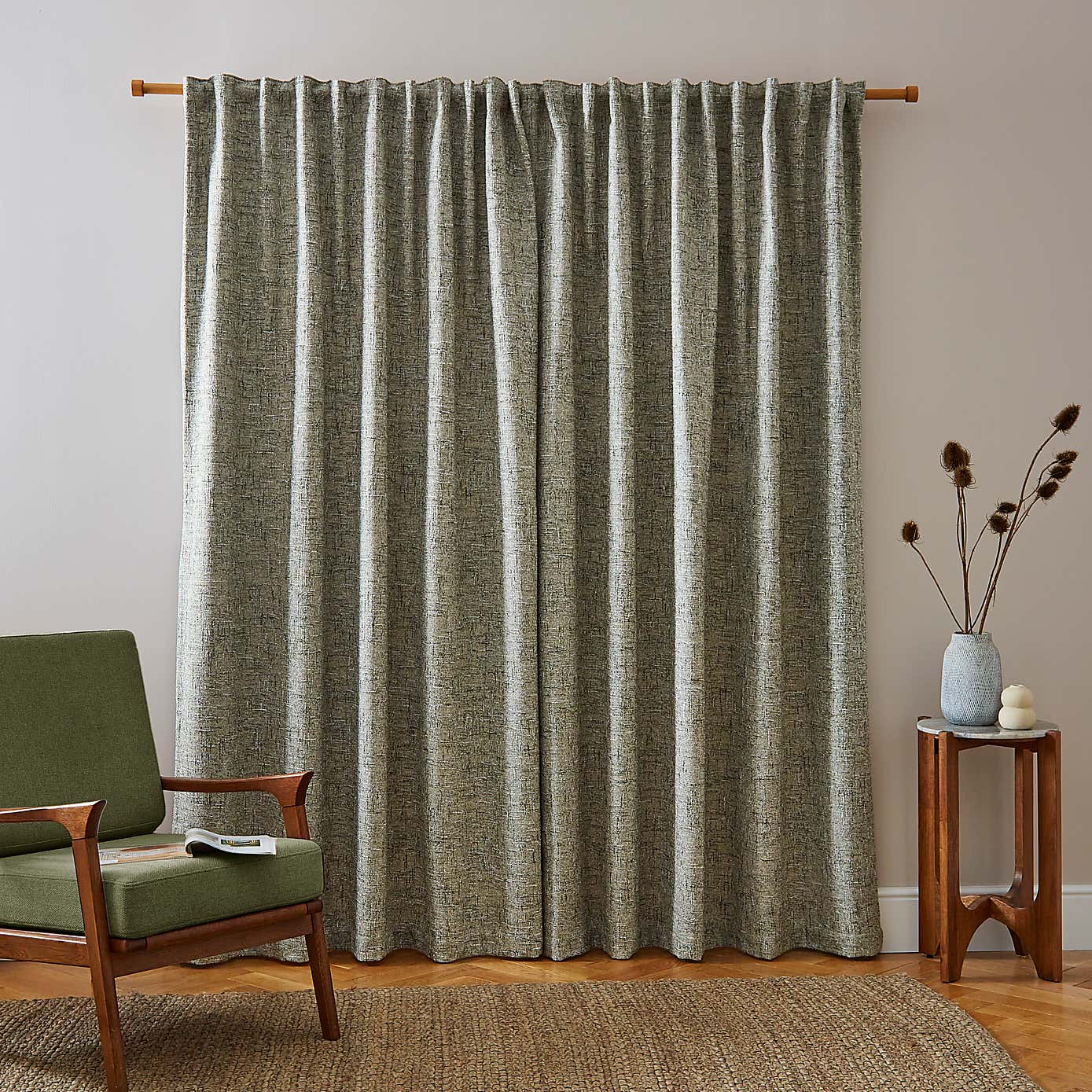 Cohen Unlined Pencil Pleat Curtains