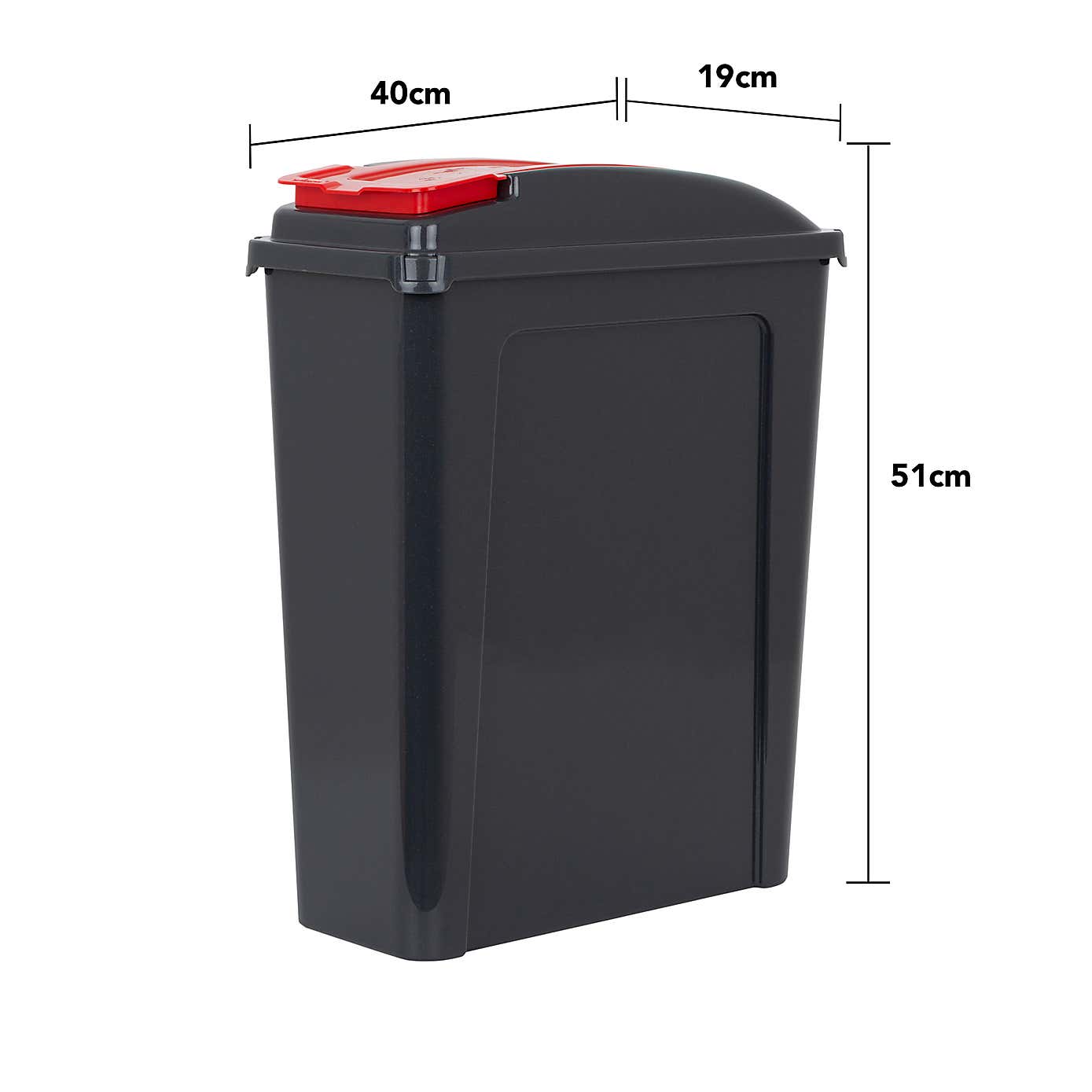 Wham 25L Set of 3 Recycling Bins with Red, Blue, & Yellow Lids