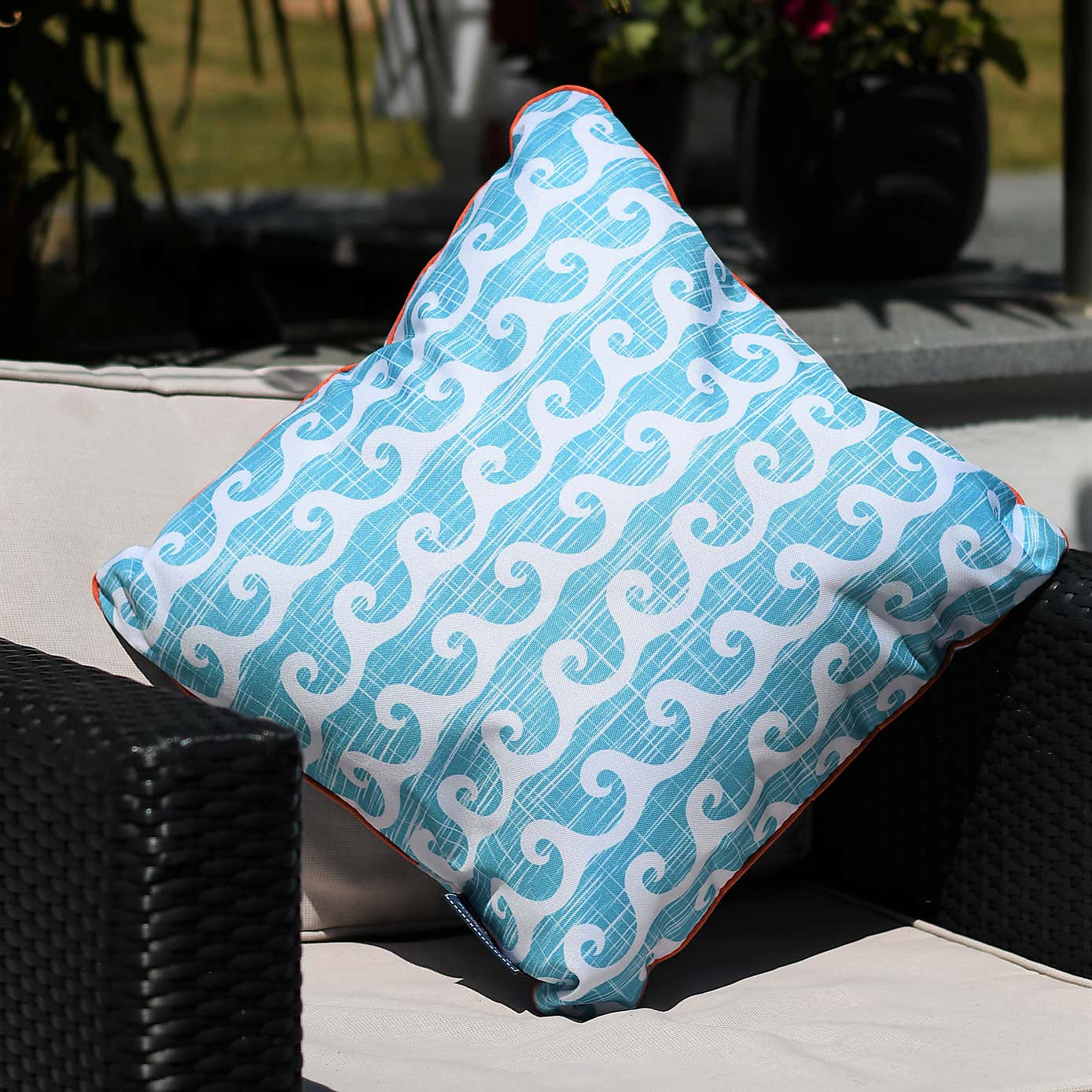 Aruba Blue Water Resistant Outdoor Cushion
