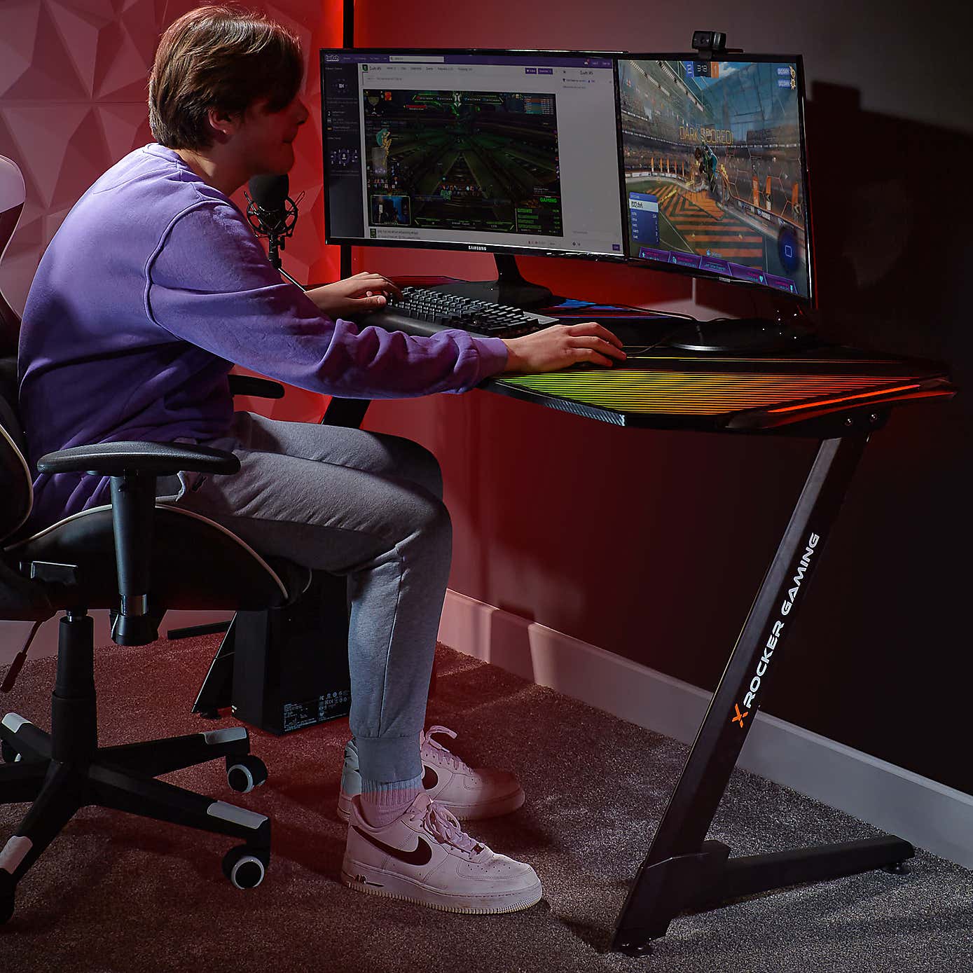 X Rocker Jaguar Neo Motion LED Esports Gaming Desk