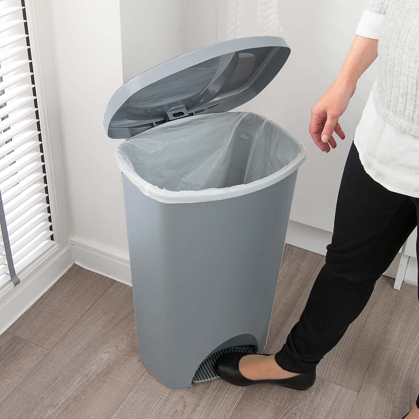 Addis Plastic 50L Pedal Bin Grey