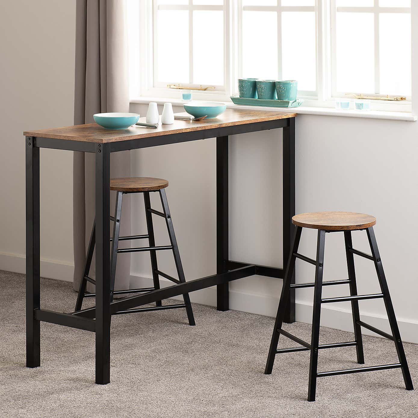 Athens Concrete Effect Breakfast Bar Set