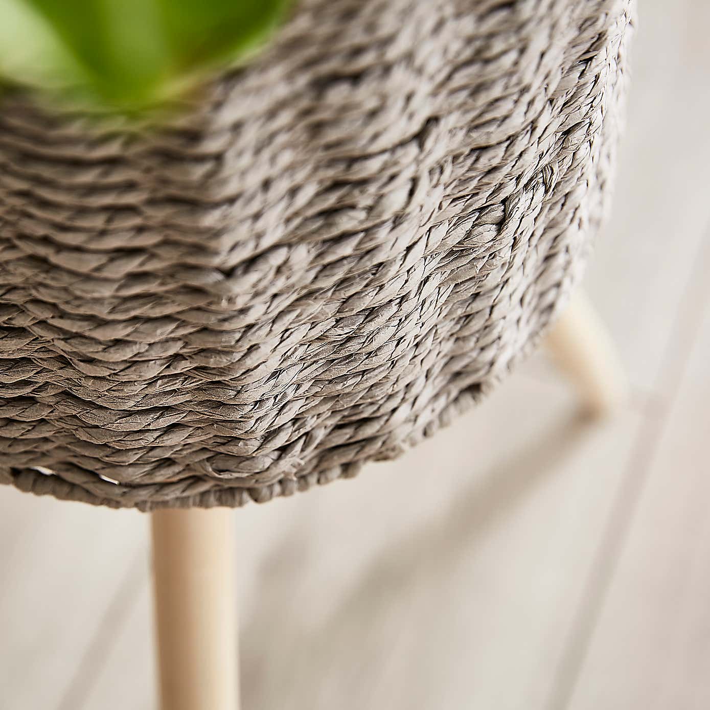 Grey Woven Plant Stand