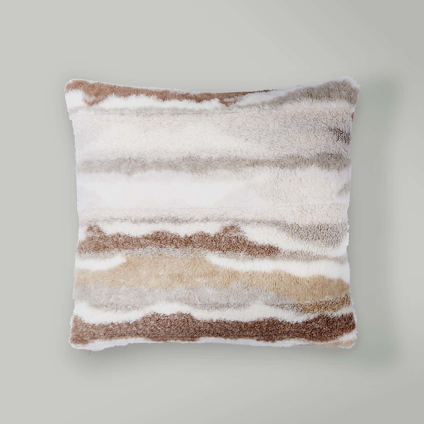 Abstract Fur Boucle Square Cushion