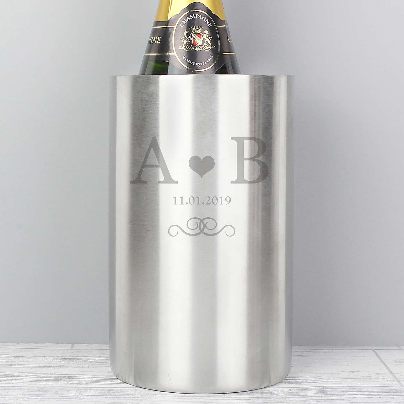 Personalised Monogram Stainless Steel Wine Cooler