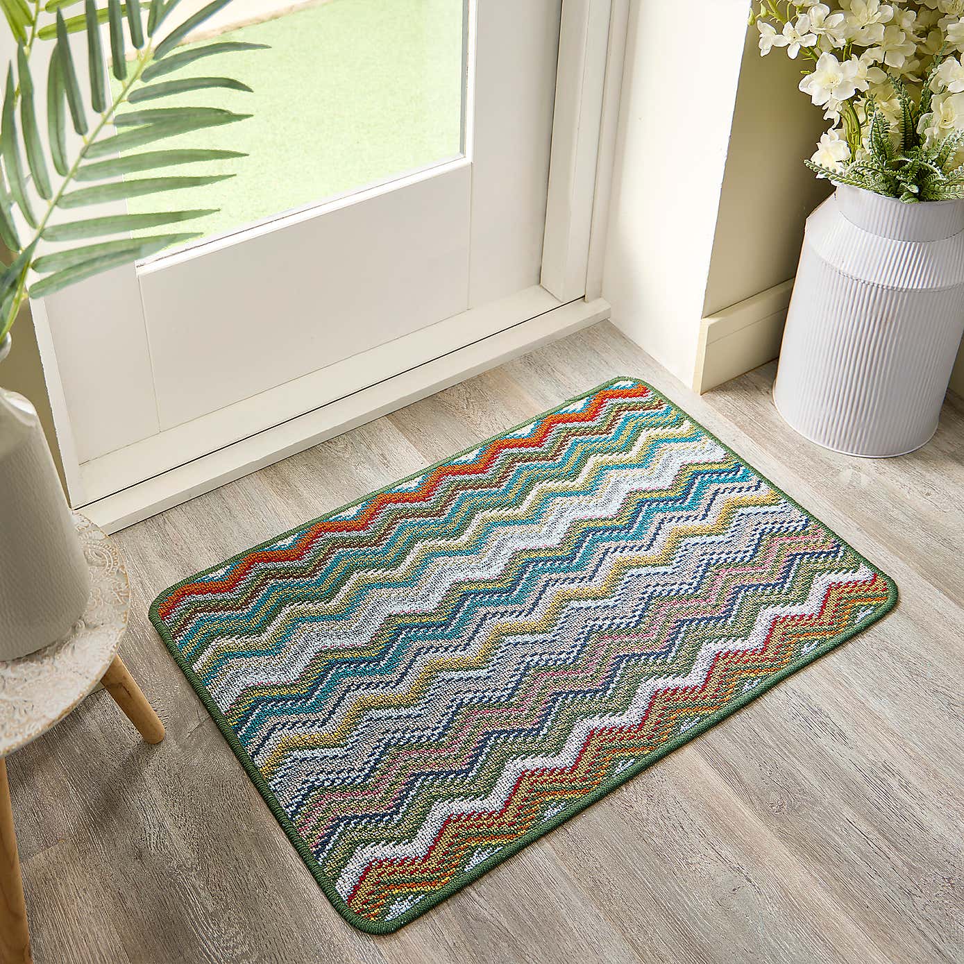 Marvel Boucle Zig Zag Washable Doormat