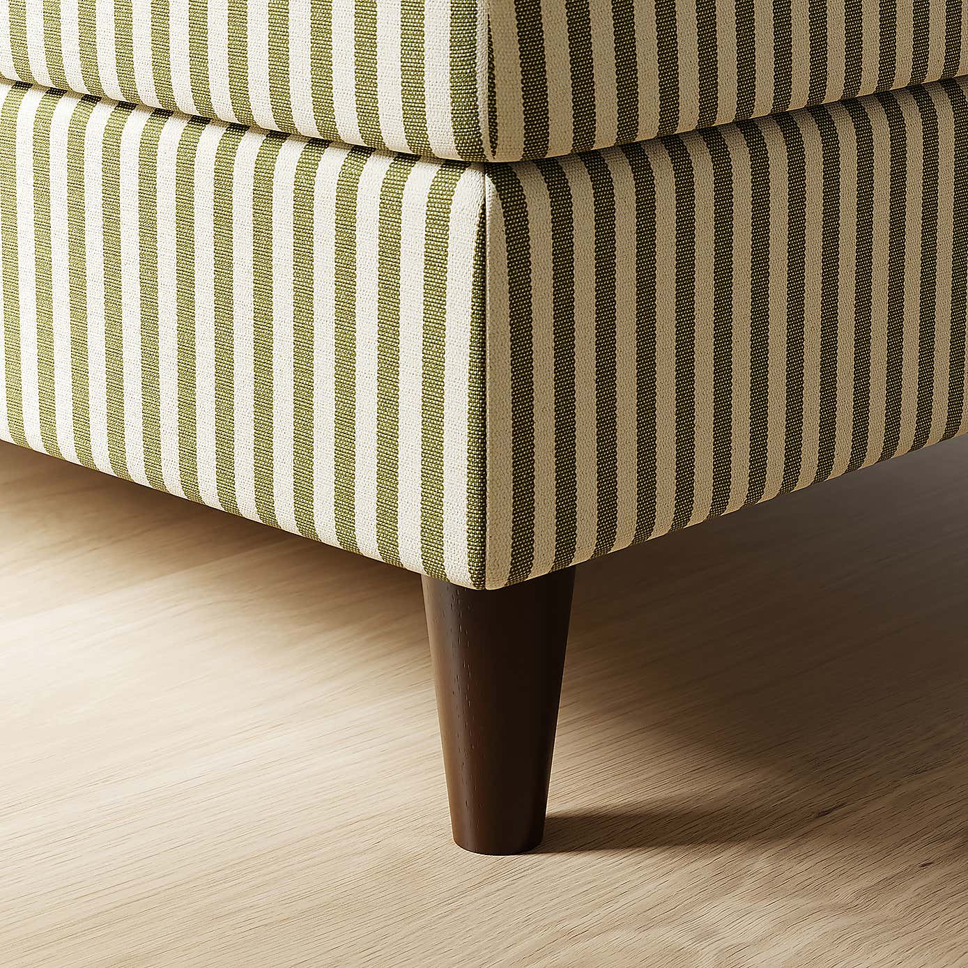 Zoe Square Storage Footstool, Pinstripe