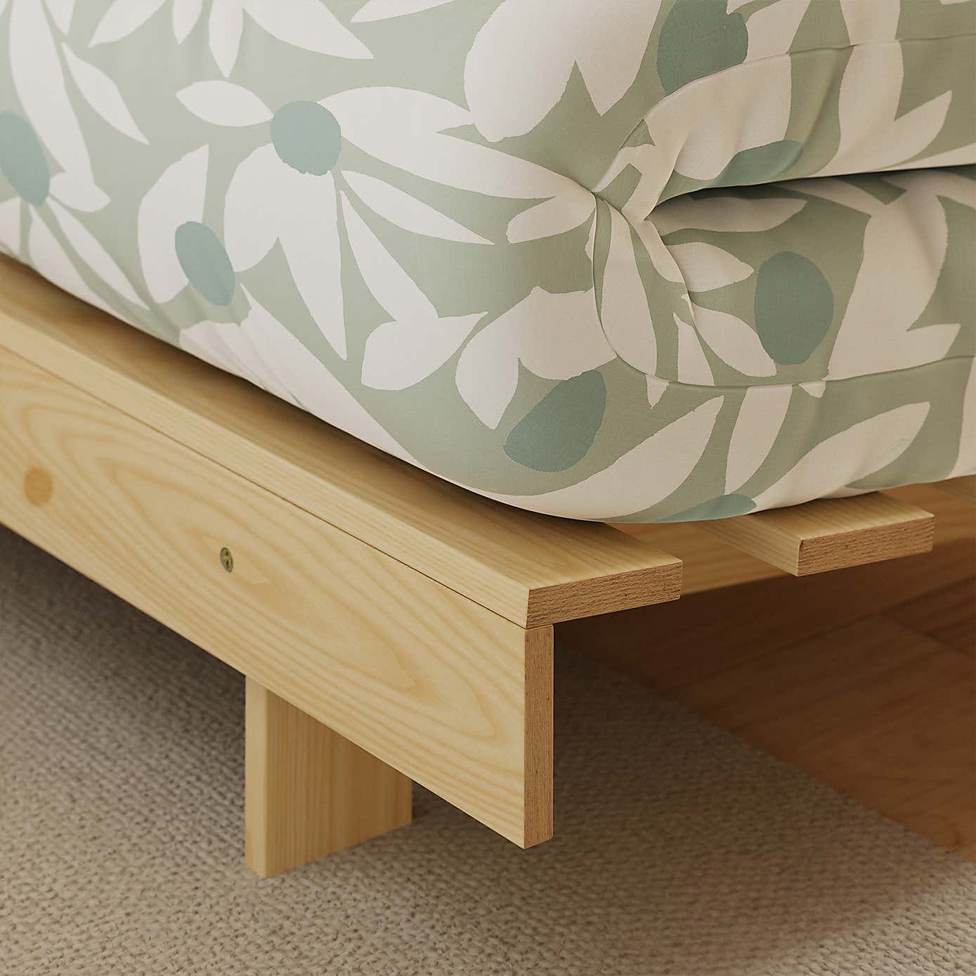 Mito Erwin Single Futon Sage Natural Frame