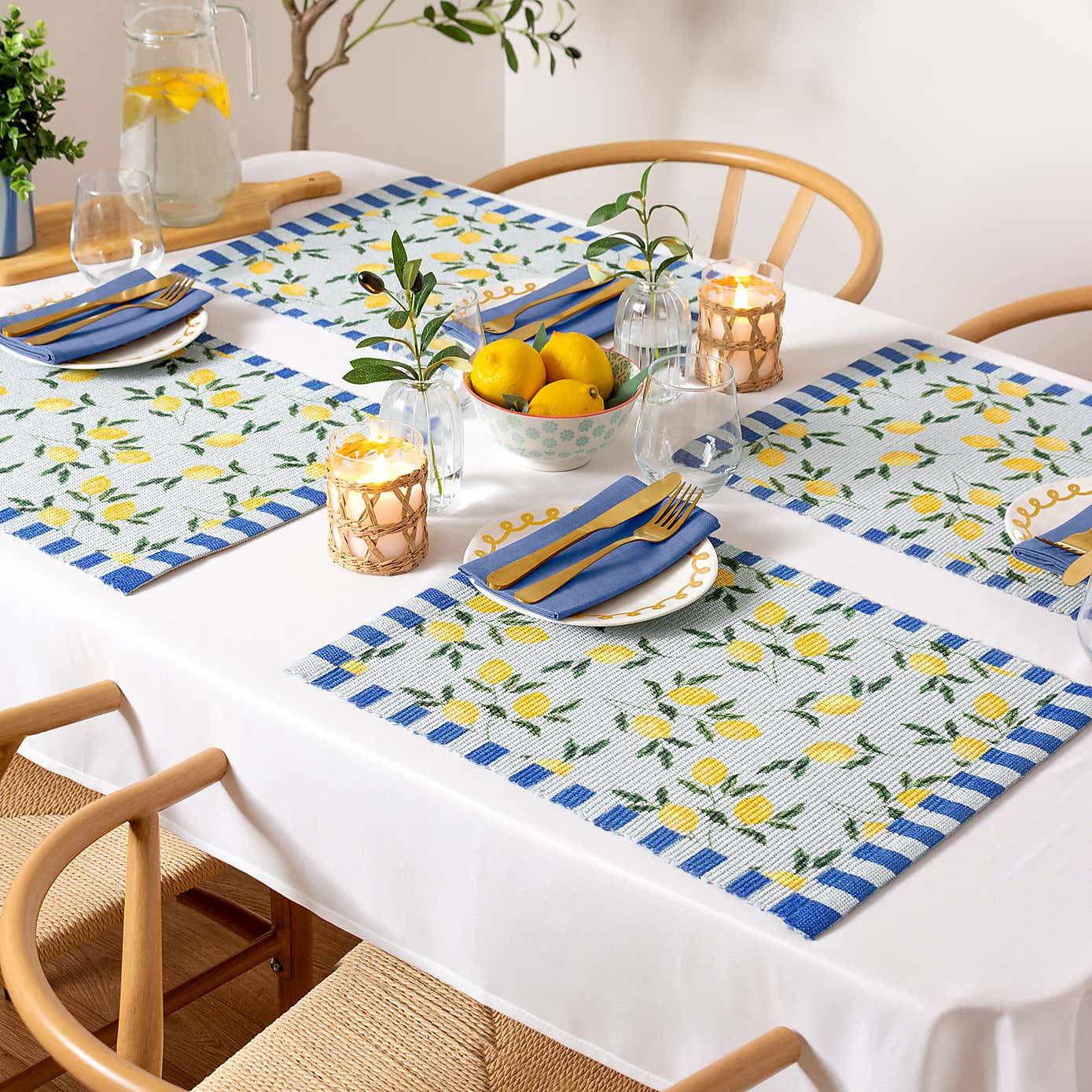 Furn Set of 4 Lemons Placemats