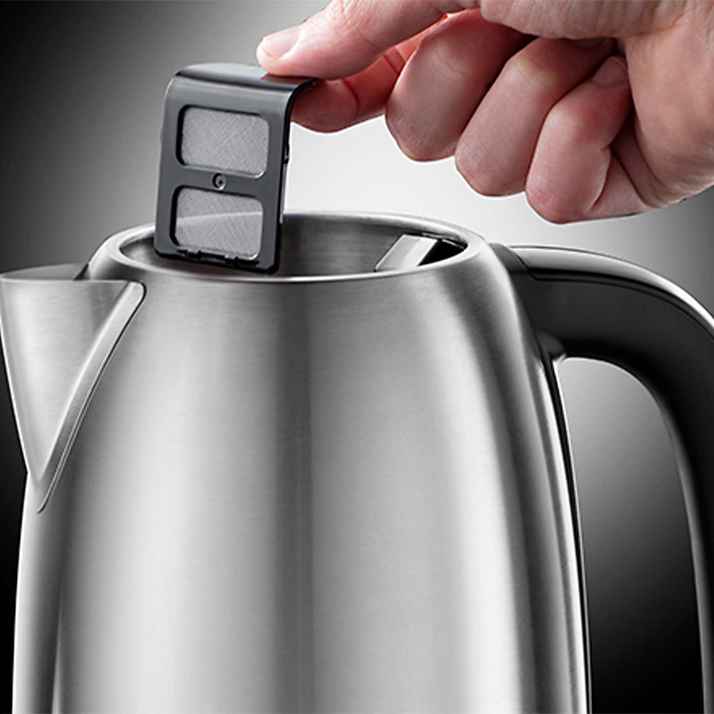 Russell Hobbs Brushed Stainless Steel 1.7L Open Handle Kettle