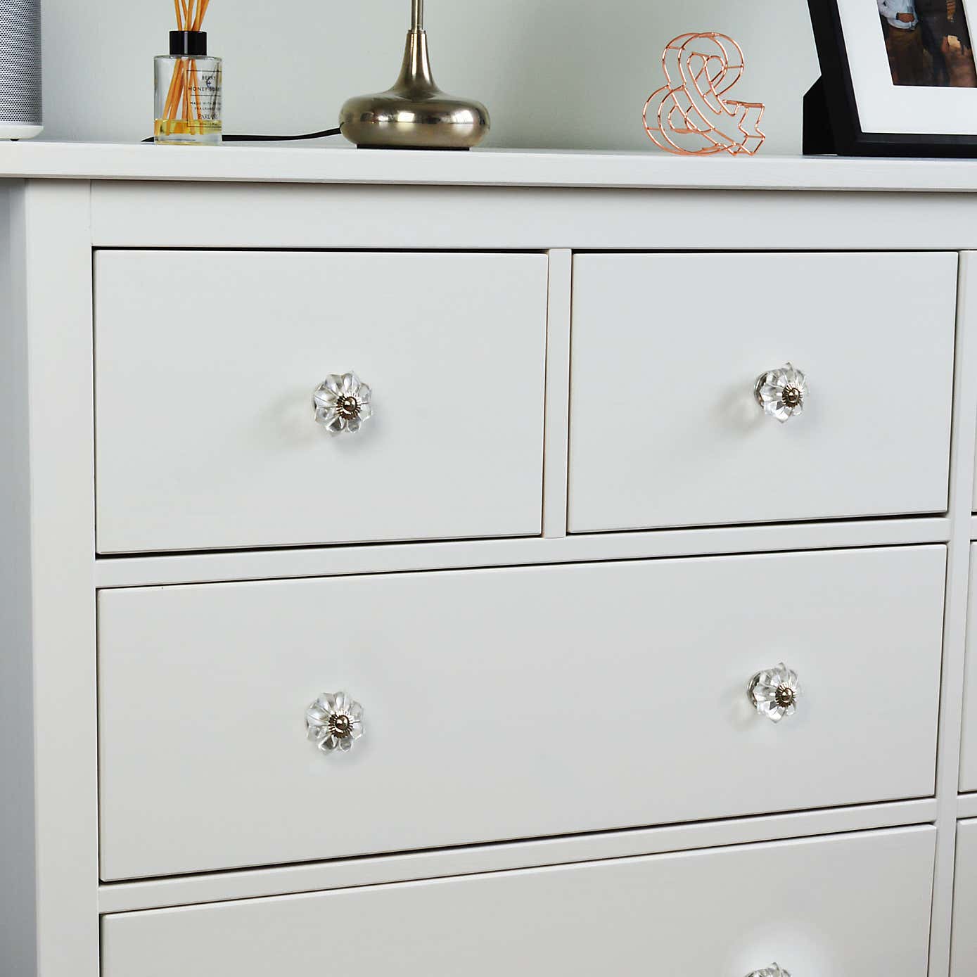 Set of 6 Nicola Spring Star Glass Cabinet Knobs