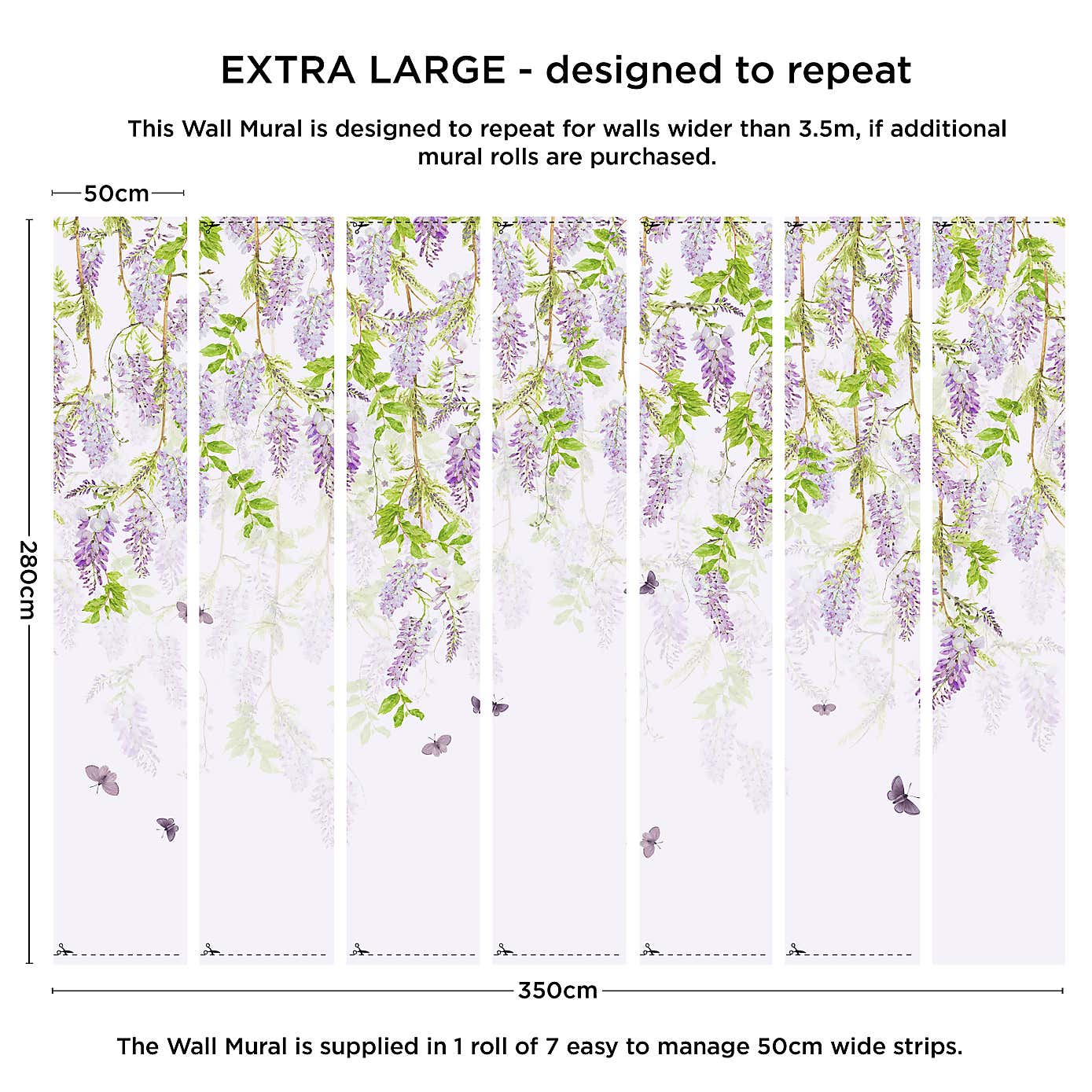 Whispering Wisteria Lavender Mural