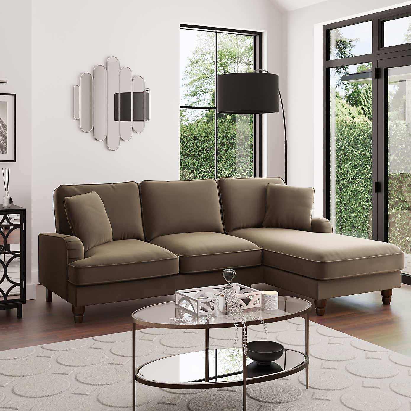 Beatrice Velvet Right Hand Corner Sofa