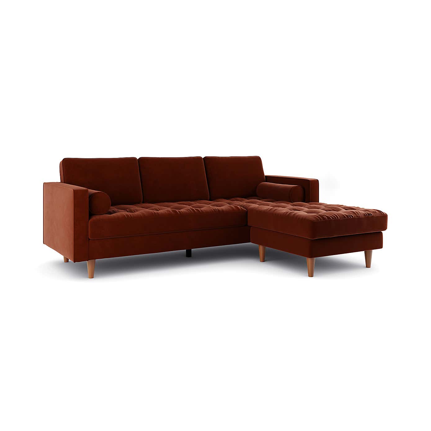 Zoe Casual Sit Velvet Corner Chaise Sofa