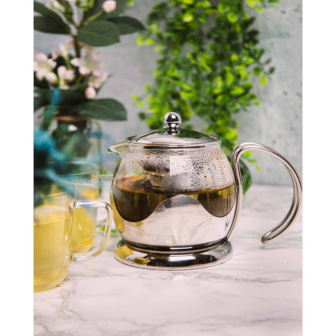La Cafetiere 2 Cup Glass Teapot with Silver Infuser