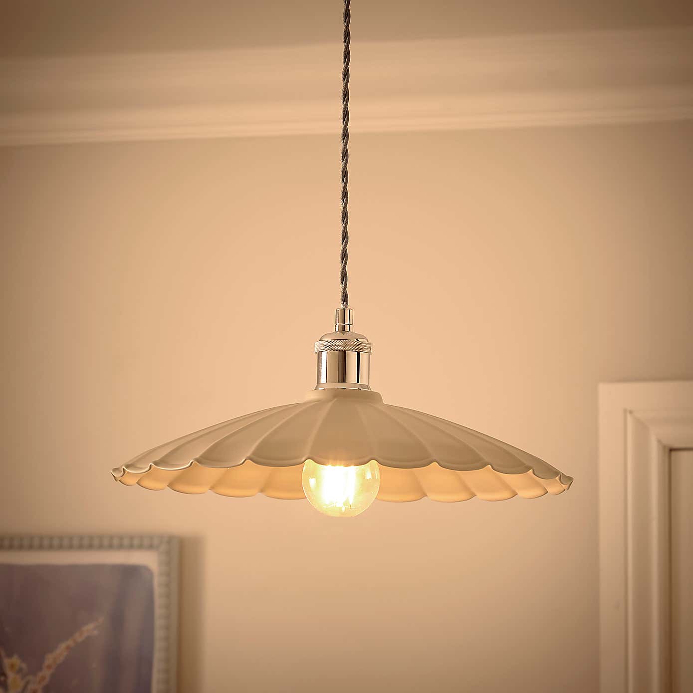 Maya Scalloped Metal Easy Fit Pendant Shade