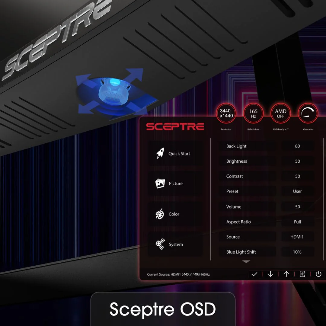Sceptre 34 Inch 165Hz Curved Ultrawide WQHD Monitor  sgtnighsdesigns